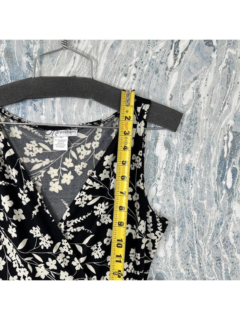 Vintage Preppy Boho Black Floral Sleeveless Dress Size 4 - Picture 5 of 7